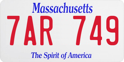 MA license plate 7AR749