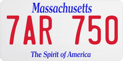 MA license plate 7AR750