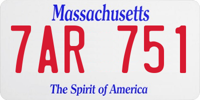MA license plate 7AR751