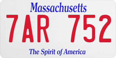 MA license plate 7AR752