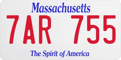 MA license plate 7AR755