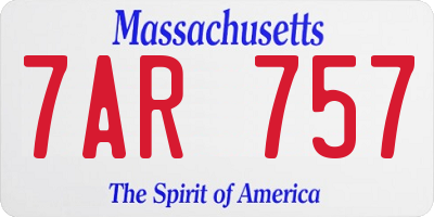 MA license plate 7AR757
