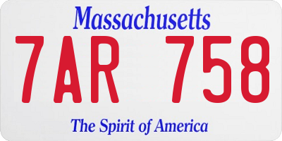 MA license plate 7AR758