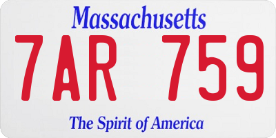 MA license plate 7AR759