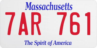 MA license plate 7AR761