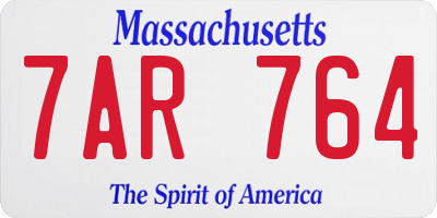 MA license plate 7AR764