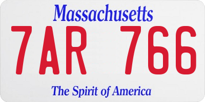 MA license plate 7AR766