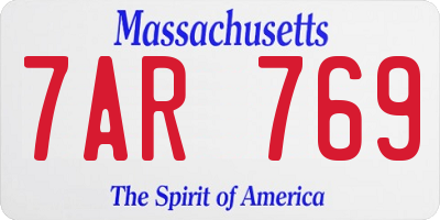 MA license plate 7AR769