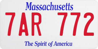 MA license plate 7AR772