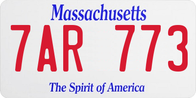 MA license plate 7AR773