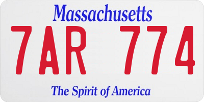 MA license plate 7AR774