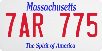 MA license plate 7AR775