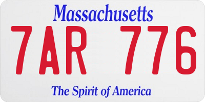MA license plate 7AR776