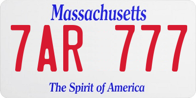 MA license plate 7AR777