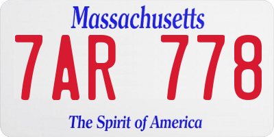 MA license plate 7AR778