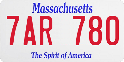 MA license plate 7AR780