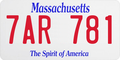 MA license plate 7AR781