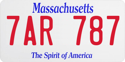 MA license plate 7AR787