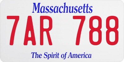 MA license plate 7AR788