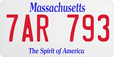 MA license plate 7AR793