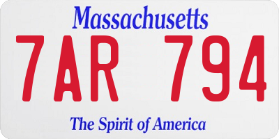 MA license plate 7AR794