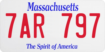 MA license plate 7AR797