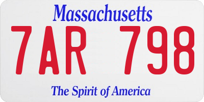 MA license plate 7AR798