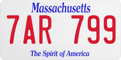 MA license plate 7AR799