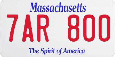 MA license plate 7AR800