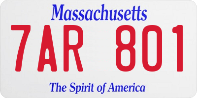 MA license plate 7AR801