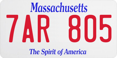 MA license plate 7AR805