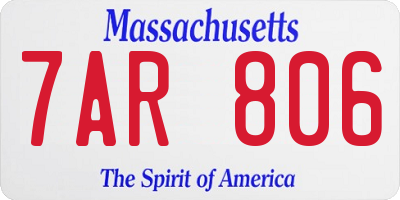 MA license plate 7AR806