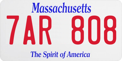 MA license plate 7AR808
