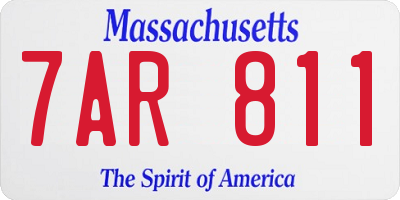 MA license plate 7AR811