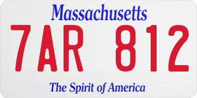 MA license plate 7AR812