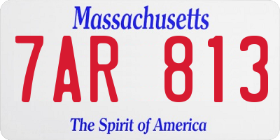 MA license plate 7AR813