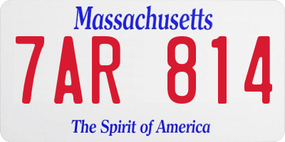 MA license plate 7AR814