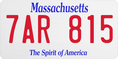 MA license plate 7AR815