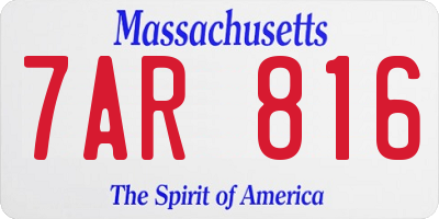 MA license plate 7AR816
