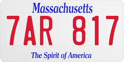 MA license plate 7AR817