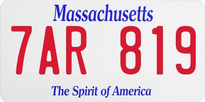 MA license plate 7AR819