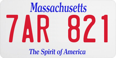MA license plate 7AR821