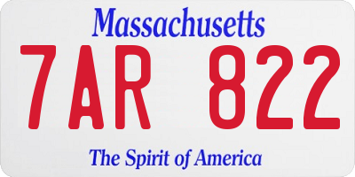 MA license plate 7AR822