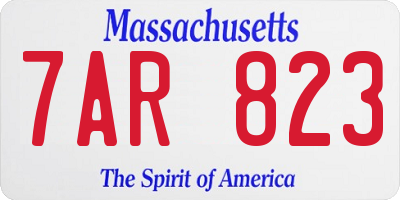 MA license plate 7AR823