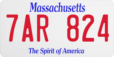 MA license plate 7AR824