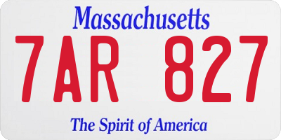 MA license plate 7AR827