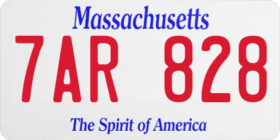 MA license plate 7AR828