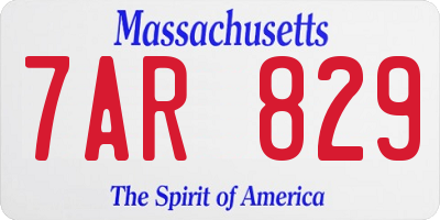 MA license plate 7AR829