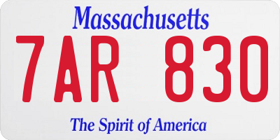 MA license plate 7AR830