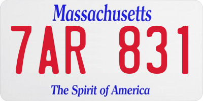 MA license plate 7AR831